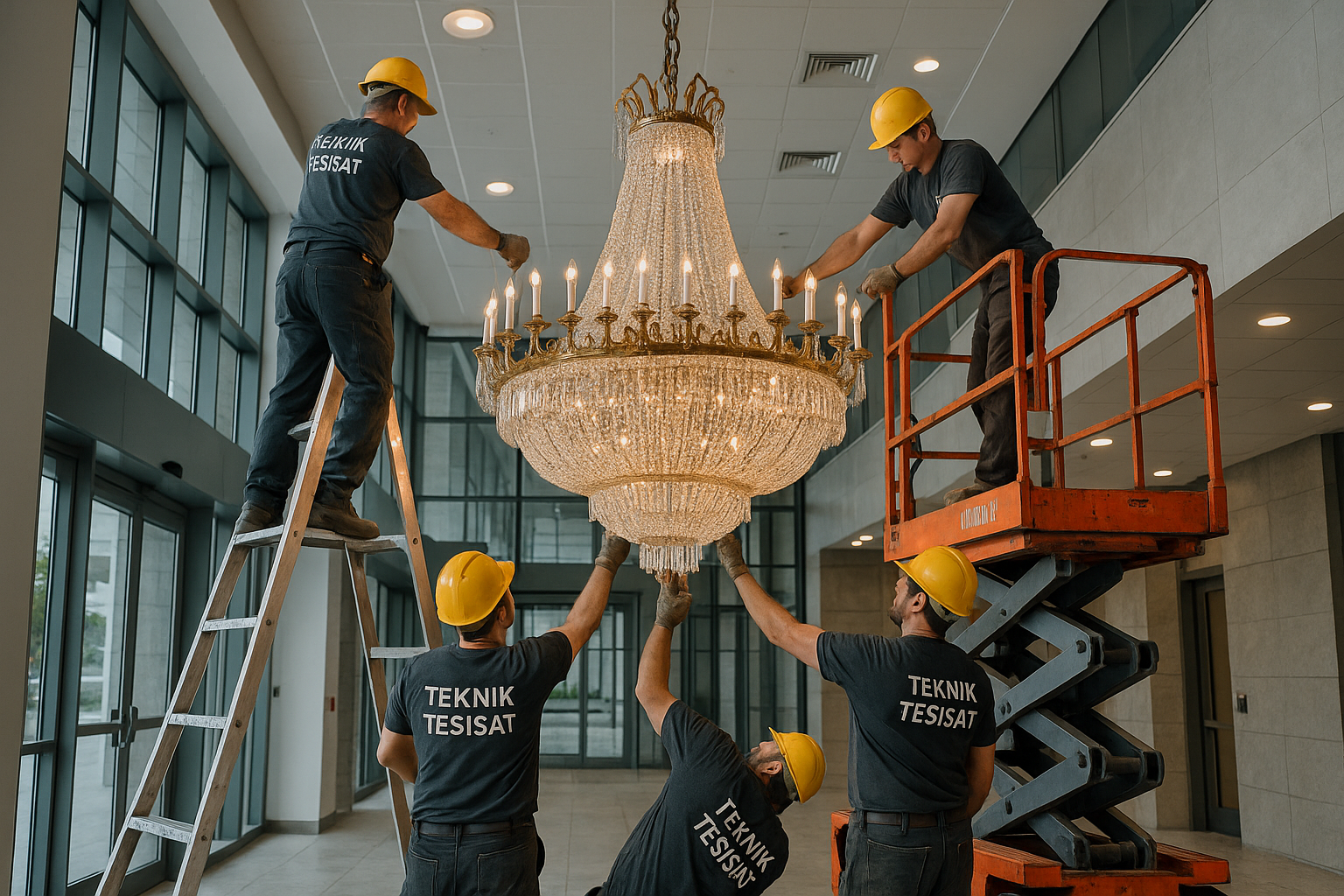 Avize montajı, spot–LED uygulamalar, akıllı aydınlatma çözümleri.